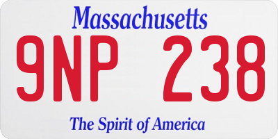 MA license plate 9NP238