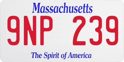 MA license plate 9NP239