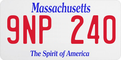MA license plate 9NP240