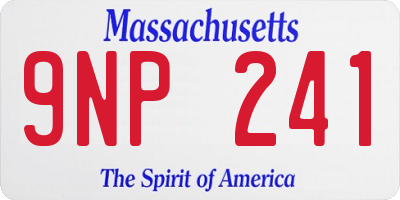 MA license plate 9NP241