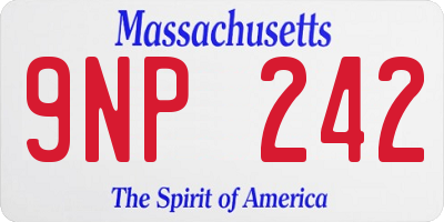 MA license plate 9NP242