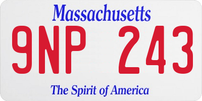 MA license plate 9NP243
