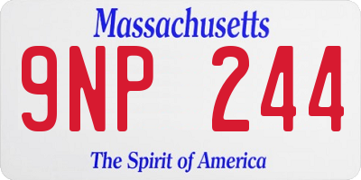 MA license plate 9NP244