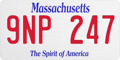 MA license plate 9NP247
