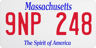 MA license plate 9NP248