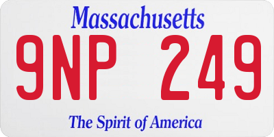 MA license plate 9NP249