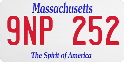 MA license plate 9NP252
