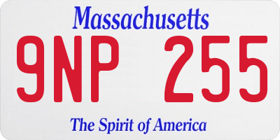 MA license plate 9NP255