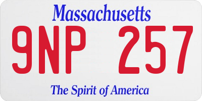 MA license plate 9NP257