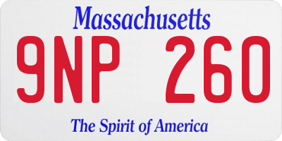 MA license plate 9NP260