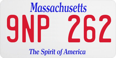 MA license plate 9NP262