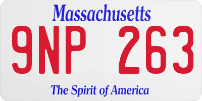 MA license plate 9NP263
