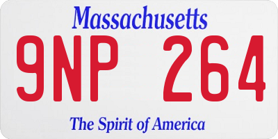 MA license plate 9NP264