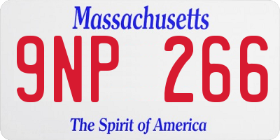 MA license plate 9NP266