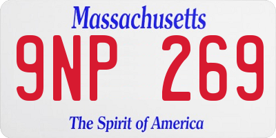 MA license plate 9NP269