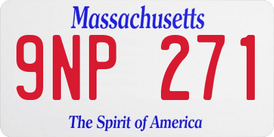 MA license plate 9NP271