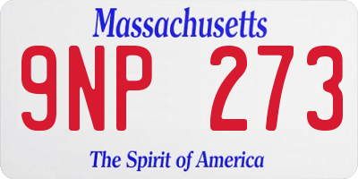 MA license plate 9NP273