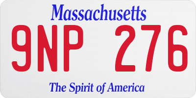 MA license plate 9NP276