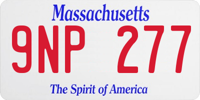 MA license plate 9NP277