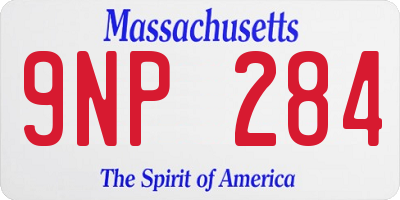 MA license plate 9NP284