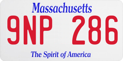 MA license plate 9NP286