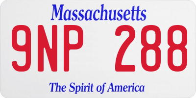 MA license plate 9NP288