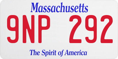MA license plate 9NP292