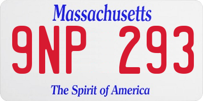 MA license plate 9NP293