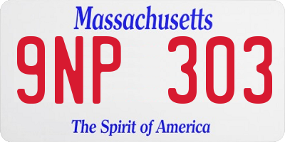 MA license plate 9NP303