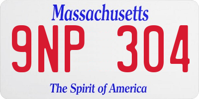 MA license plate 9NP304
