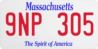 MA license plate 9NP305