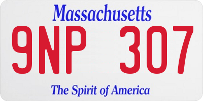 MA license plate 9NP307