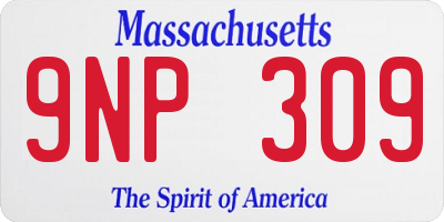 MA license plate 9NP309