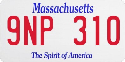 MA license plate 9NP310