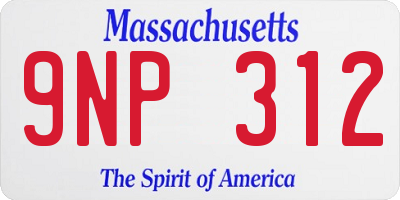 MA license plate 9NP312