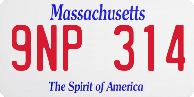MA license plate 9NP314