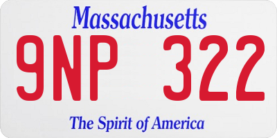MA license plate 9NP322