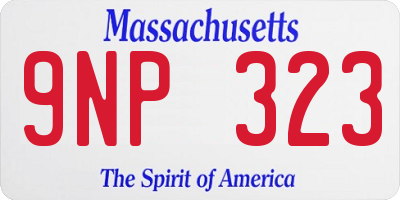 MA license plate 9NP323