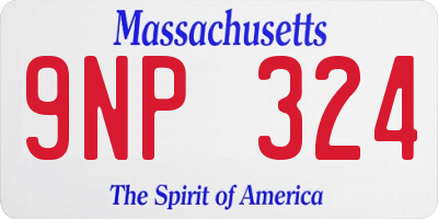 MA license plate 9NP324