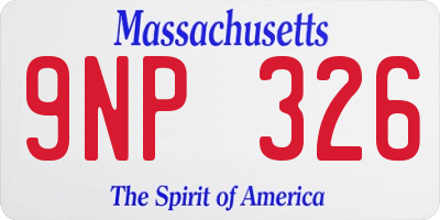 MA license plate 9NP326