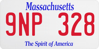 MA license plate 9NP328