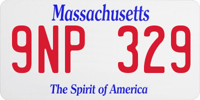 MA license plate 9NP329