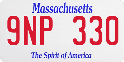MA license plate 9NP330