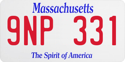 MA license plate 9NP331