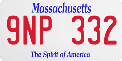 MA license plate 9NP332