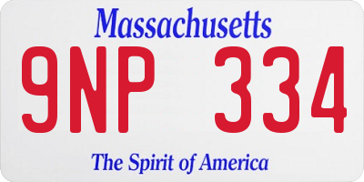 MA license plate 9NP334
