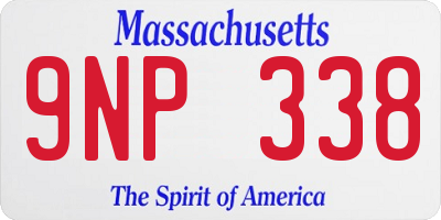 MA license plate 9NP338