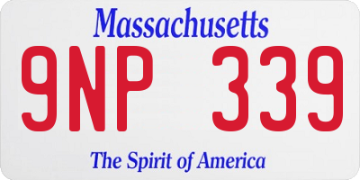 MA license plate 9NP339