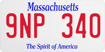 MA license plate 9NP340