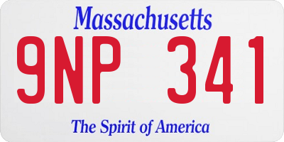 MA license plate 9NP341